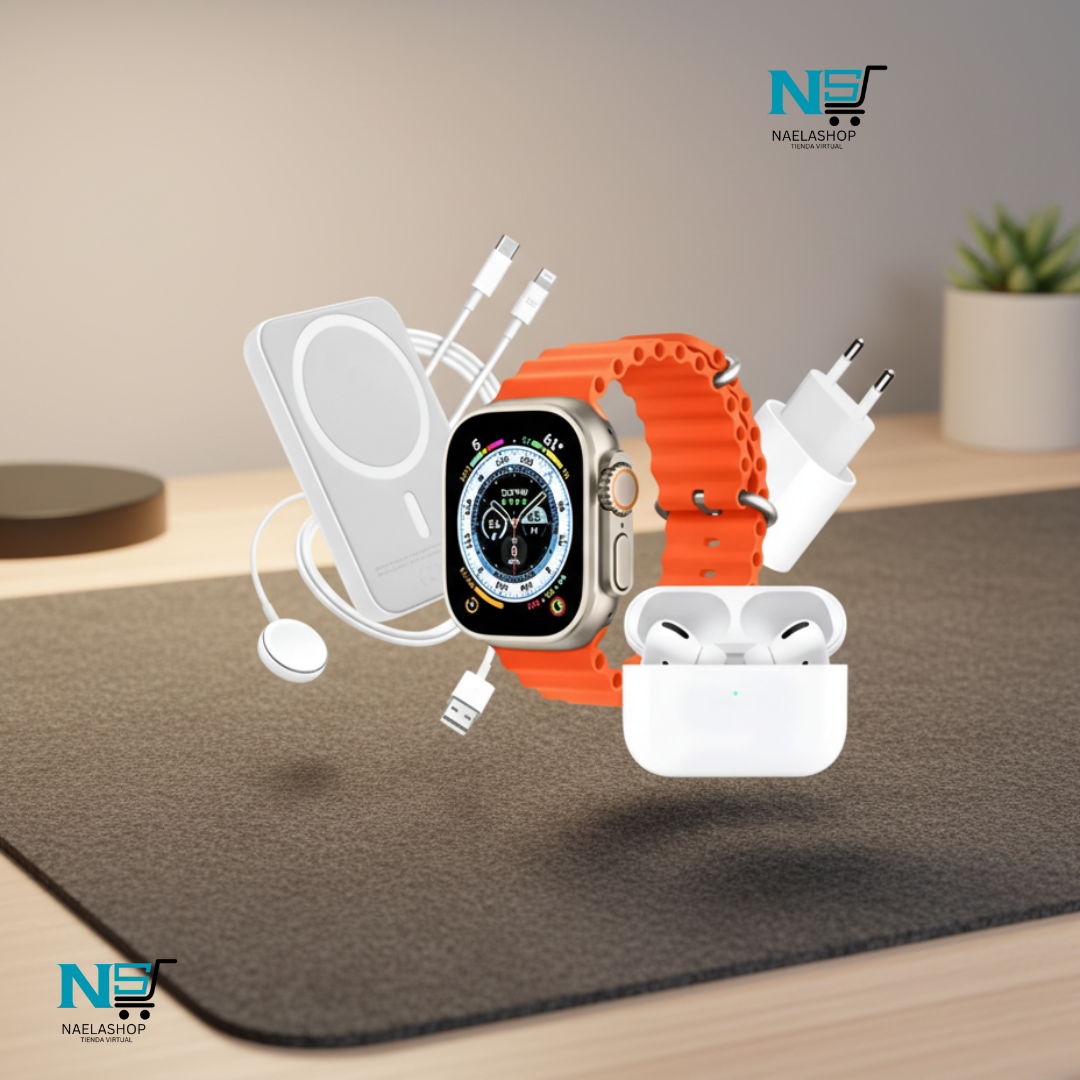 Combo Reloj Watch X8 Ultra + Audifonos In Ear + Power Bank