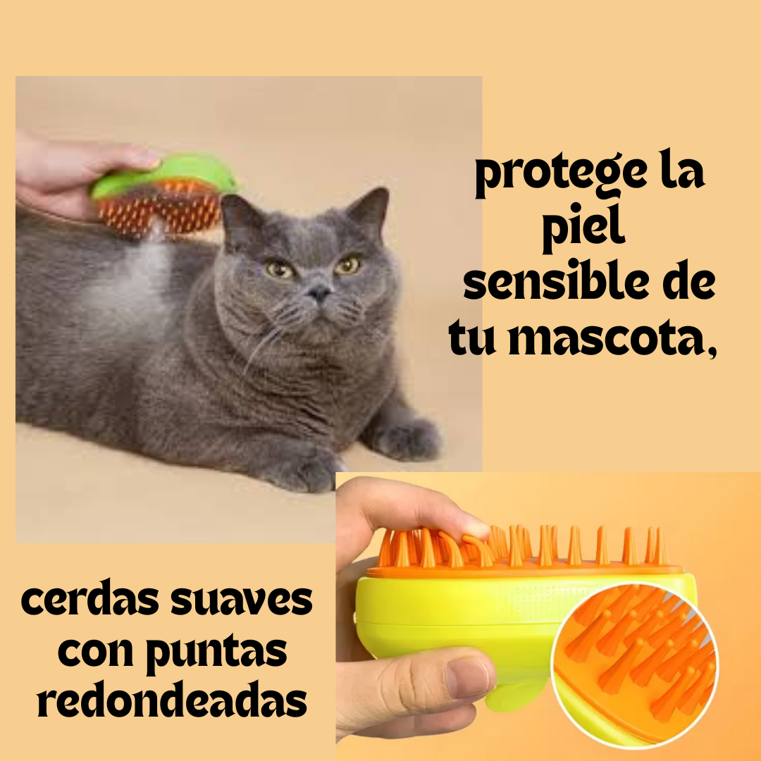Cepillo Vapor para mascotas 3 en 1