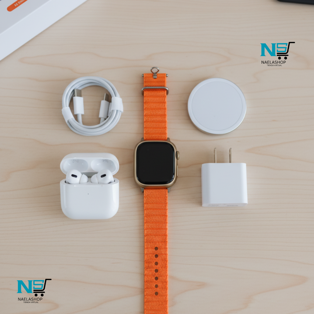 Combo Reloj Watch X8 Ultra + Audifonos In Ear + Power Bank