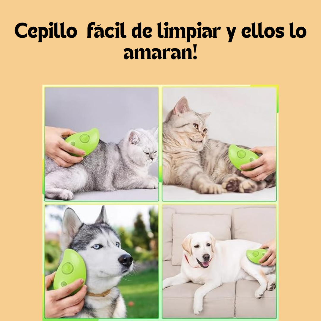 Cepillo Vapor para mascotas 3 en 1