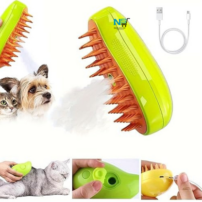 Cepillo Vapor para mascotas 3 en 1